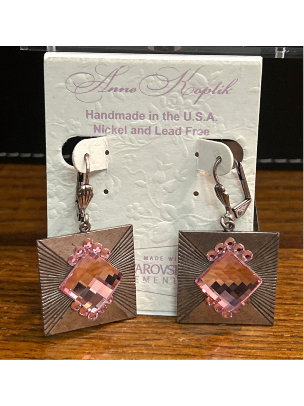 Women's Anne Koplik Earrings One Size Pink silver tone Swarovski Elements